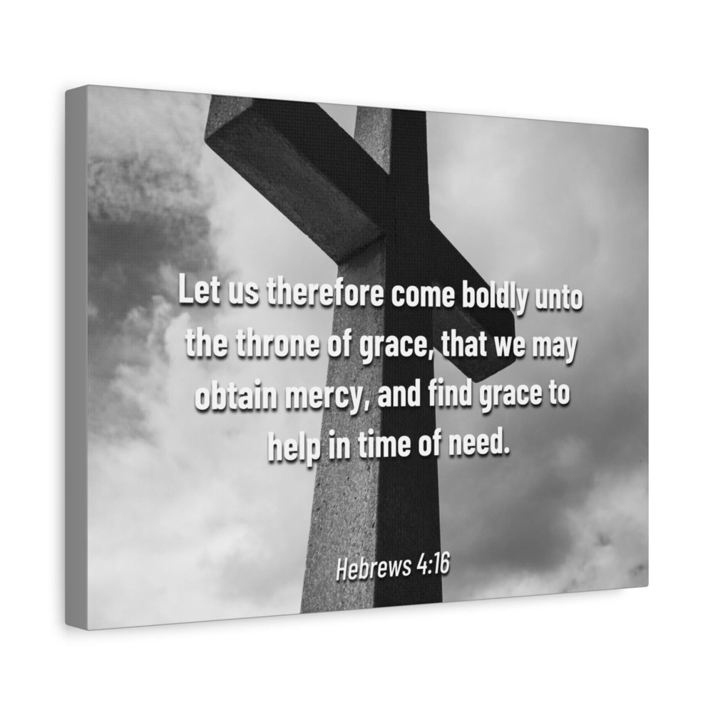 Scripture Canvas Throne Of Grace Hebrews 4:16 Christian Wall Art Bible Verse